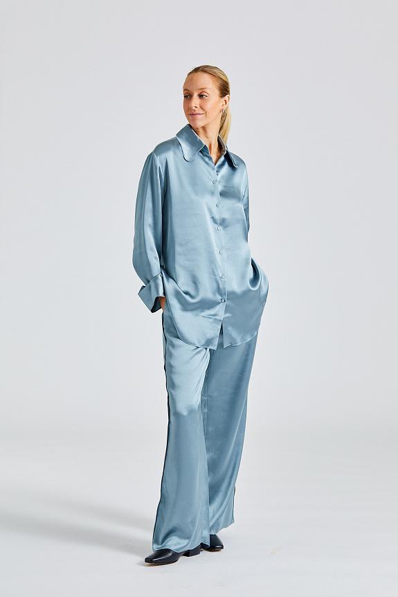 Holzweiler Luka Satin Trousers Blue-2